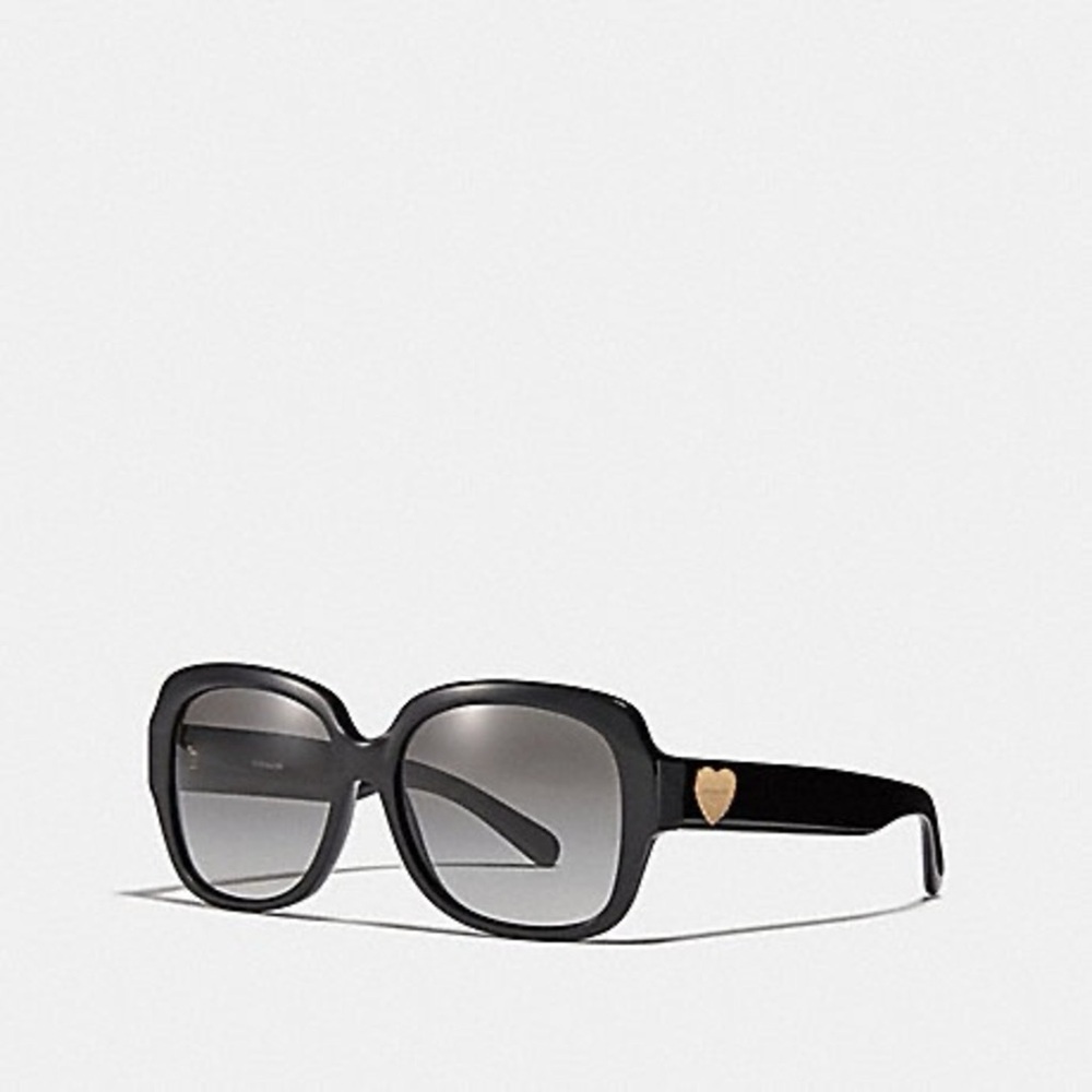 Coach Zoey Heart Sunglasses L1052 HC8251 BLACK Below $165 Retail